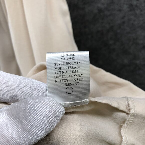 Theory Terabi Silk Halter Top Womens P (SP) Beige Drape Sleeveless Tunic Cami - Picture 11 of 11